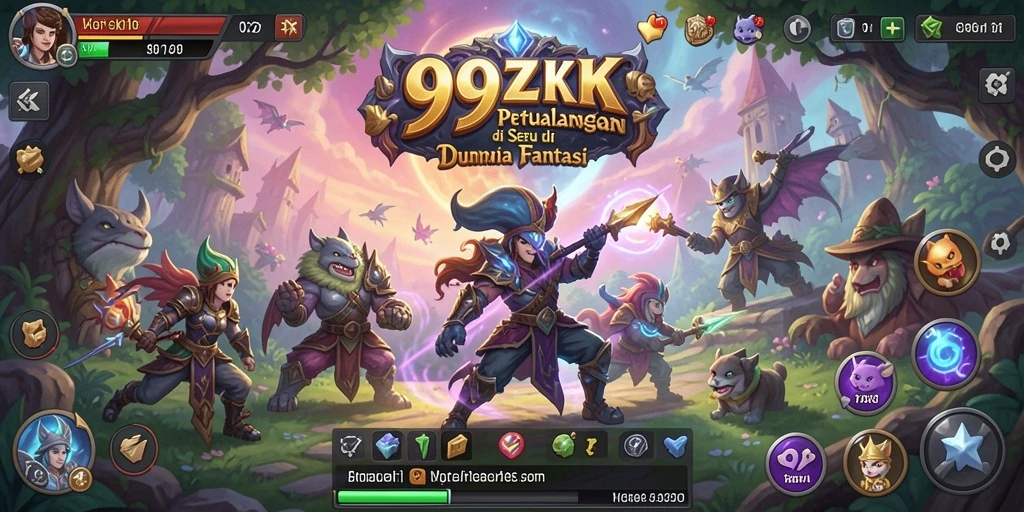 Tampilan gameplay seru dalam dunia petualangan 99ZK yang menakjubkan.
