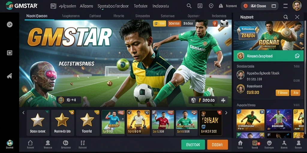 Screenshot GMSTAR menampilkan suasana taruhan olahraga yang mendebarkan.