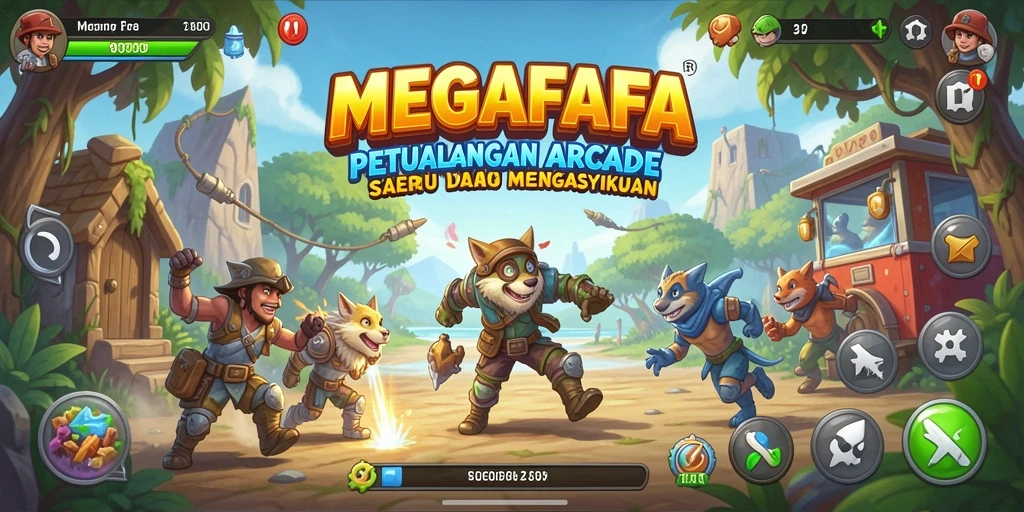 Tampilan gameplay seru dari MEGAFAFA dengan grafis yang menarik.