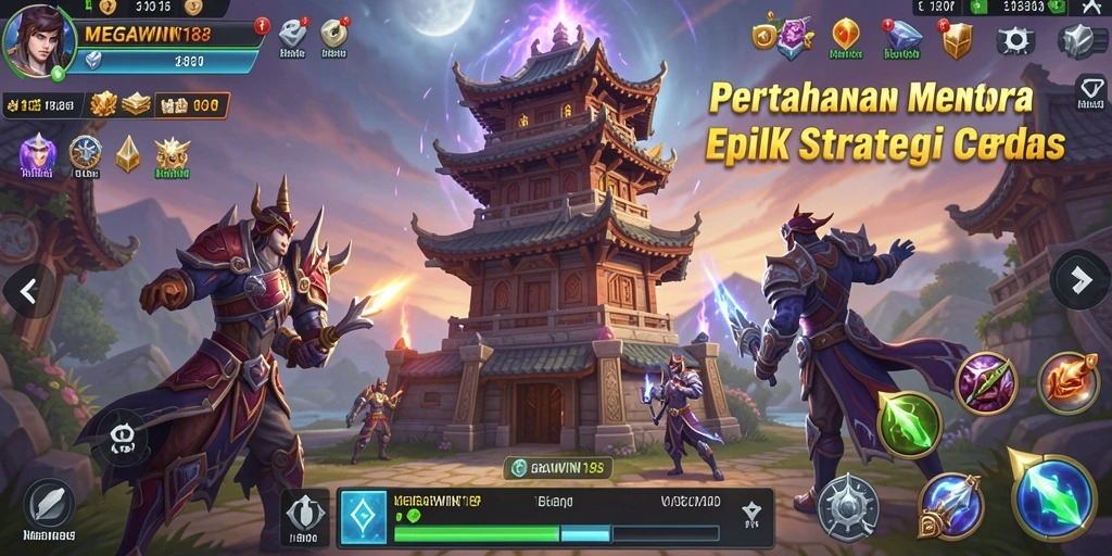 Tangkapan layar gameplay MEGAWIN188 yang menunjukkan aksi Tower Defense yang mendebarkan.