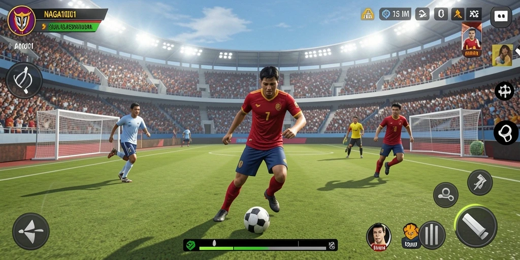 Screenshot utama NAGA1001 menampilkan aksi seru dalam permainan olahraga.